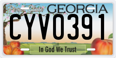 GA license plate CYV0391