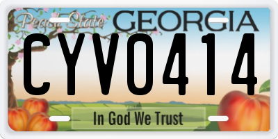 GA license plate CYV0414