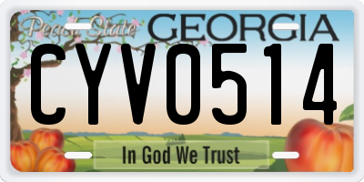 GA license plate CYV0514