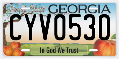 GA license plate CYV0530