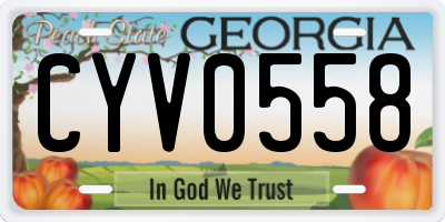 GA license plate CYV0558