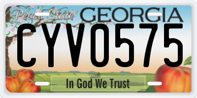 GA license plate CYV0575