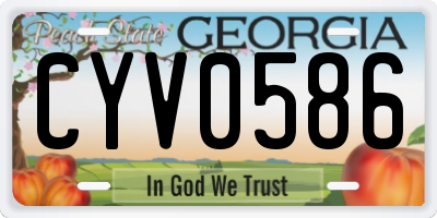 GA license plate CYV0586