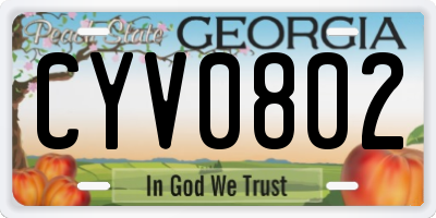 GA license plate CYV0802
