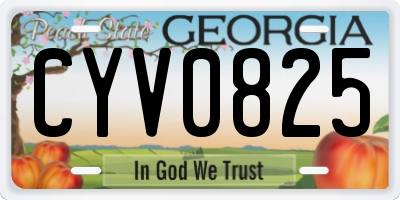 GA license plate CYV0825