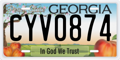 GA license plate CYV0874
