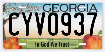 GA license plate CYV0937