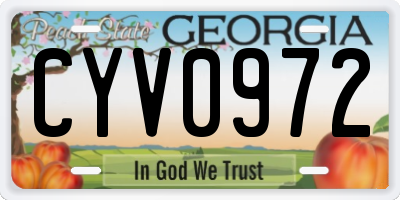GA license plate CYV0972