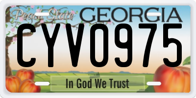 GA license plate CYV0975