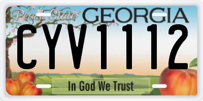 GA license plate CYV1112