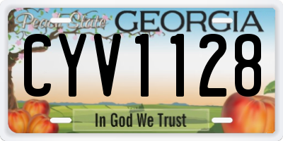 GA license plate CYV1128