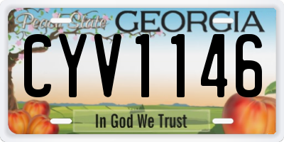 GA license plate CYV1146
