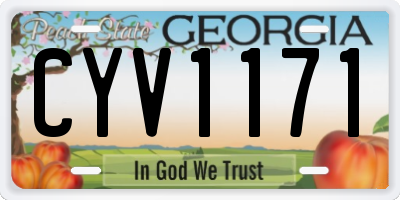 GA license plate CYV1171