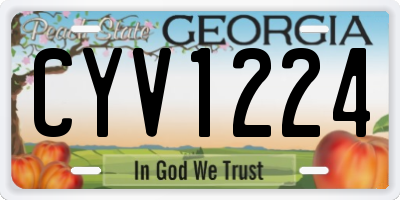 GA license plate CYV1224