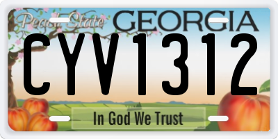 GA license plate CYV1312