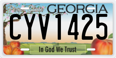 GA license plate CYV1425