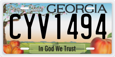GA license plate CYV1494