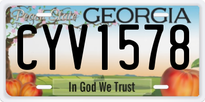 GA license plate CYV1578