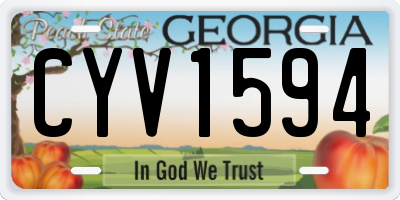 GA license plate CYV1594