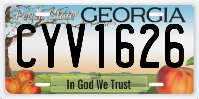 GA license plate CYV1626