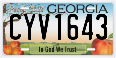 GA license plate CYV1643