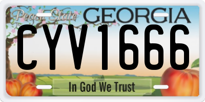 GA license plate CYV1666