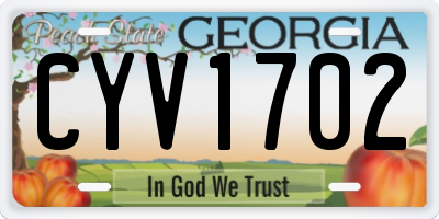 GA license plate CYV1702