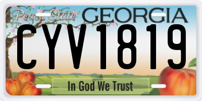 GA license plate CYV1819