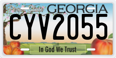 GA license plate CYV2055