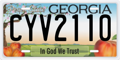 GA license plate CYV2110