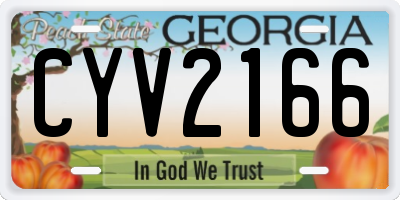 GA license plate CYV2166