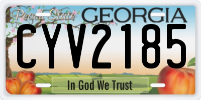 GA license plate CYV2185