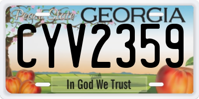 GA license plate CYV2359