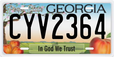 GA license plate CYV2364