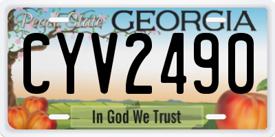 GA license plate CYV2490