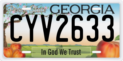 GA license plate CYV2633