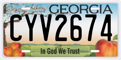 GA license plate CYV2674
