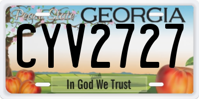 GA license plate CYV2727