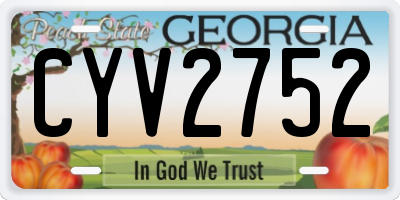 GA license plate CYV2752
