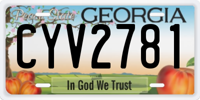 GA license plate CYV2781