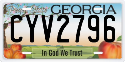 GA license plate CYV2796