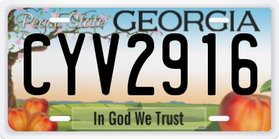 GA license plate CYV2916