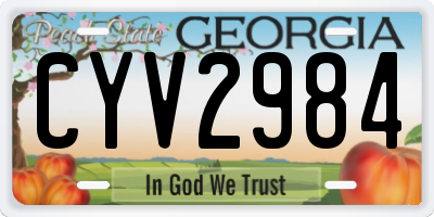 GA license plate CYV2984