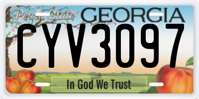 GA license plate CYV3097