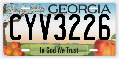 GA license plate CYV3226