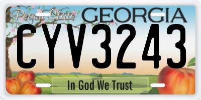 GA license plate CYV3243