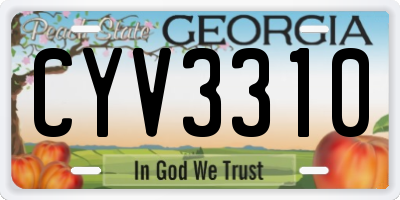 GA license plate CYV3310