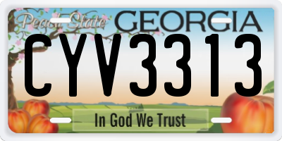 GA license plate CYV3313