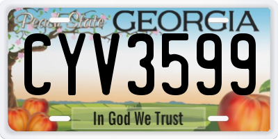 GA license plate CYV3599