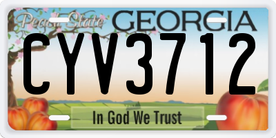 GA license plate CYV3712
